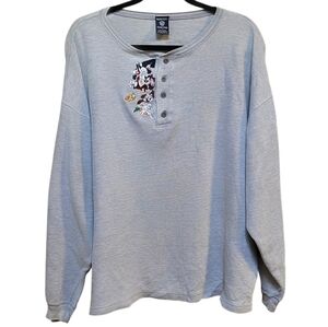 Vintage Warner Bros. Looney Toons Embroidered Henley